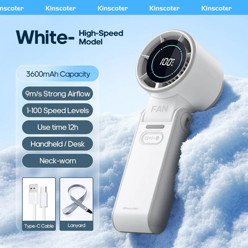 BreezeMate – Foldable High-Speed Handheld Fan |3600mAh- Rechargeable Battery